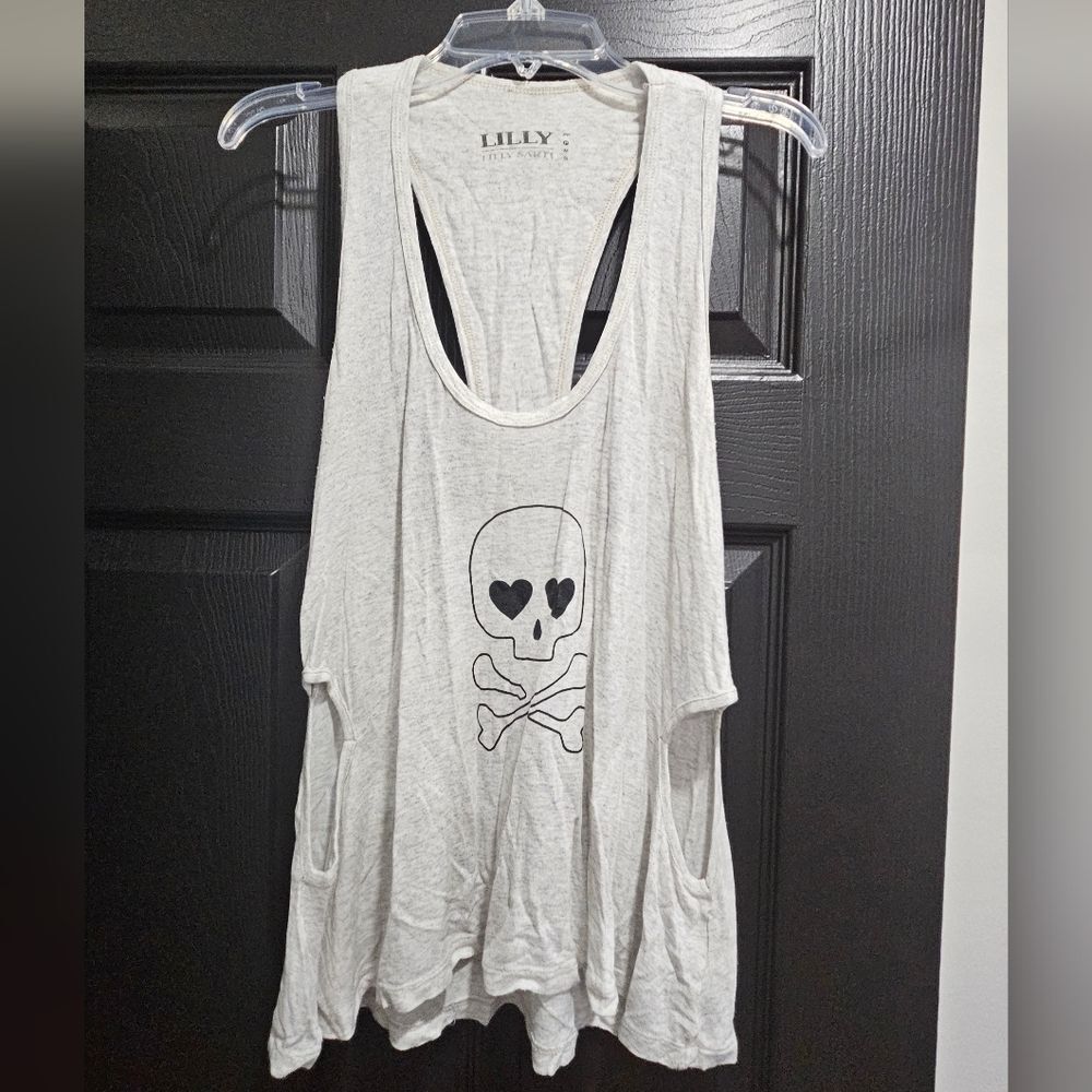 Lilly Pulitzer Women's Gray Skull Tank Top